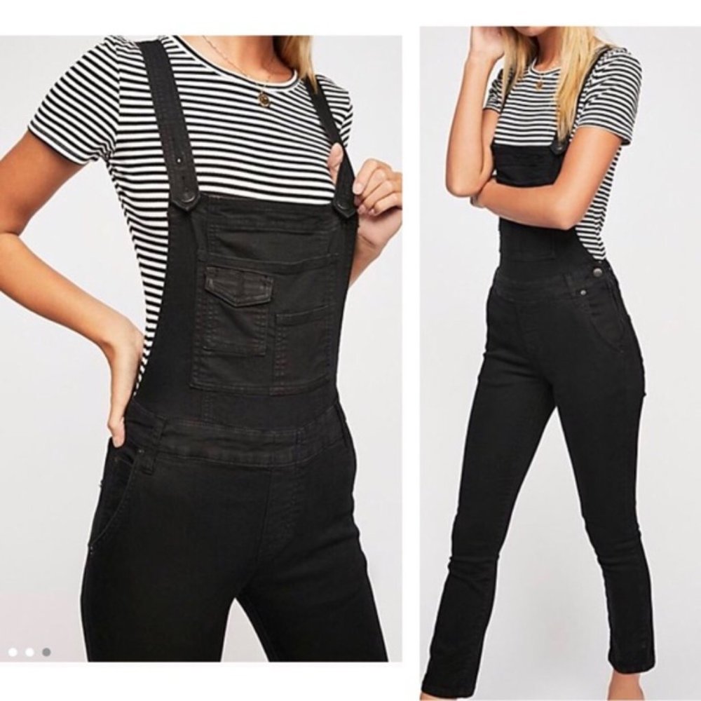 Free People Black Overalls Size 26